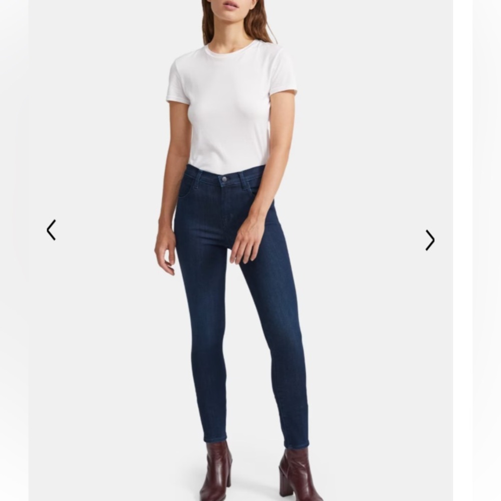 J Brand Alana High Rise Crop Skinny Jeans size 31 zip front zip ankle dark wash